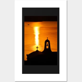 Sunset in Tinos island Posters and Art